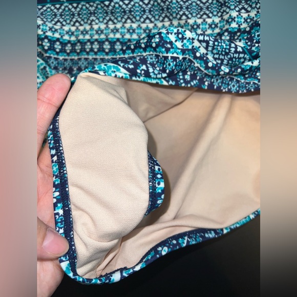 Kona Sol Shirred Adjustable Tie One Piece Swimsuit in Blue Size XL EUC - Picture 6 of 8